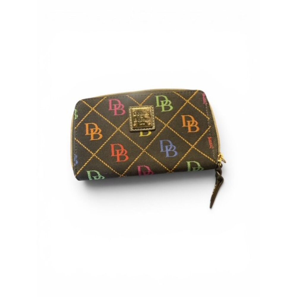 Dooney & Bourke DB75 Multi Domed Satchels black ,colorful monogram pattern.EUC - Picture 5 of 6